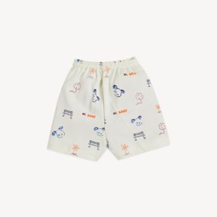 Front Open Half Sleeve Cotton Baby Suit with Cartoon Print - Image 6