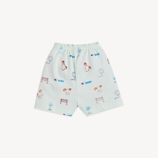Front Open Half Sleeve Cotton Baby Suit with Cartoon Print - Image 10