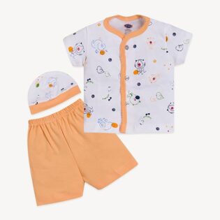 Newborn Cotton Suit Combo – Front Open with Cap - Image 10