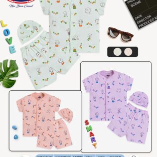 Newborn Half Sleeve T-Shirt & Pant with Cap for Boys - Image 14