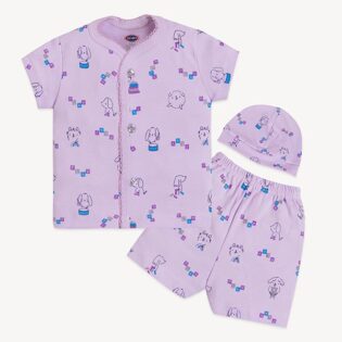 Newborn Half Sleeve T-Shirt & Pant with Cap for Boys - Image 2