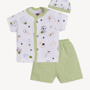 Newborn Cotton Suit Combo – Front Open with Cap - Image 15