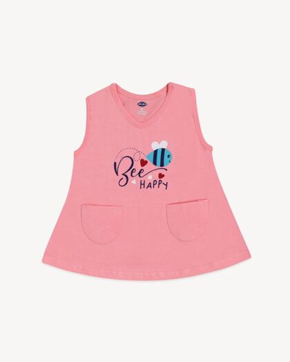 Sleeveless Cotton Frock for Baby Girl with Pockets