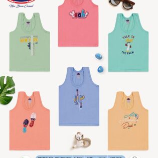 Sleeveless Cotton Printed Tank Tops & Vests for Baby Boy - Image 12