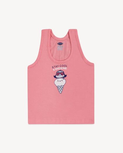 Boys Sleeveless Cotton Vest with Cartoon Print