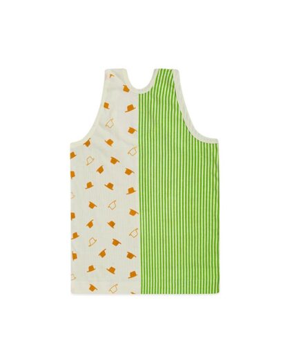 Baby Boys Sleeveless Cotton Vest – Cartoon & Stripe Print Combo