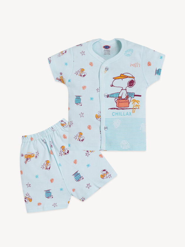 Chillax Beach Theme Printed T- Shirt & Shorts Combo for Baby Boy - Image 3