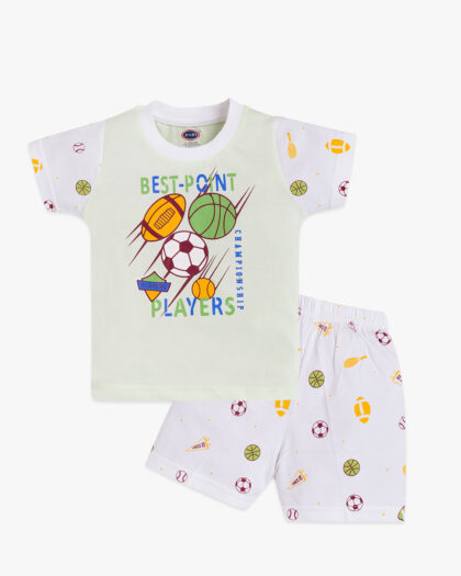 Best Point Players Baby Cotton Set – T-Shirt, Vest & Shorts Combo