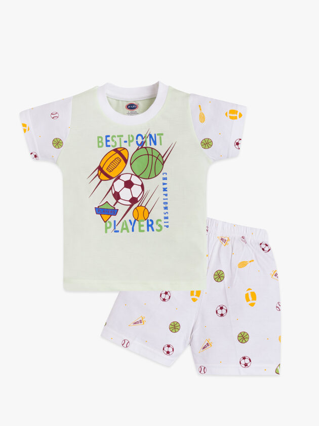 Best Point Players Baby Cotton Set – T-Shirt, Vest & Shorts Combo