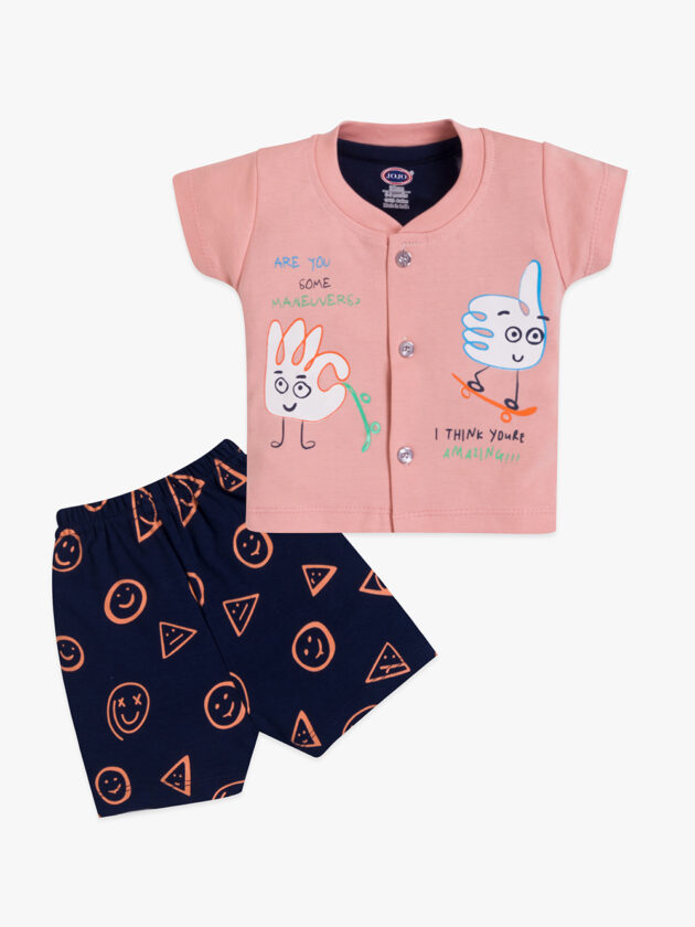 Funny Quote Cotton Baby Suit – Half Sleeve Shirt & Shorts