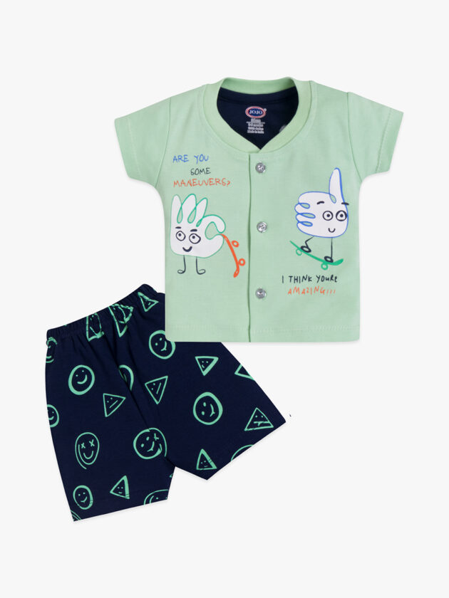 Funny Quote Cotton Baby Suit – Half Sleeve Shirt & Shorts - Image 3