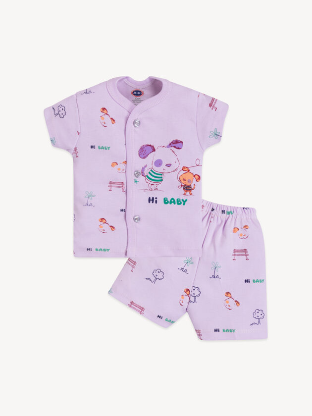 Hi Baby Cotton Suit – Puppy Print T-Shirt and Shorts Combo - Image 3