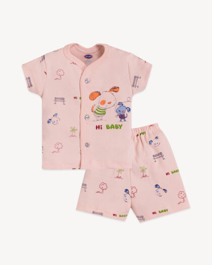 Hi Baby Cotton Suit – Puppy Print T-Shirt and Shorts Combo