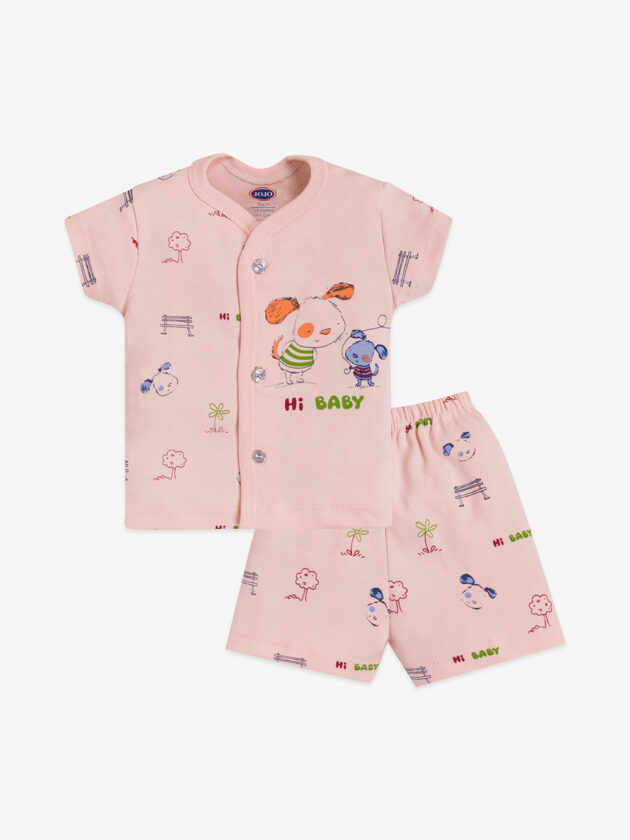 Hi Baby Cotton Suit – Puppy Print T-Shirt and Shorts Combo