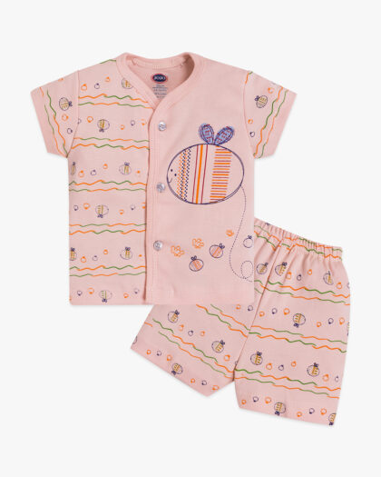 Striped Apple Baby Cotton Suit – Tee and Shorts Set