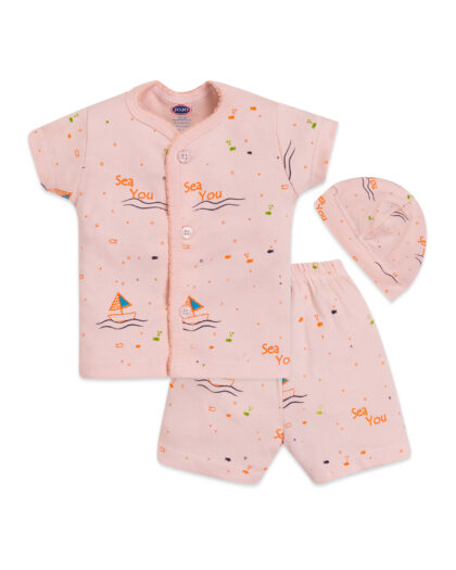 Cap Suit with Sailboat & Wave Illustrations