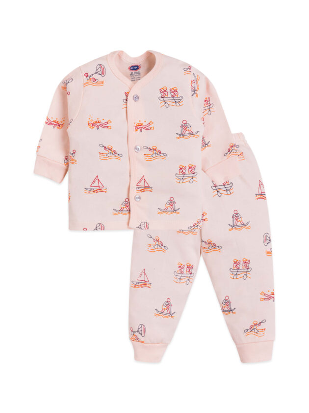 Casual Cotton Suit Set with Boat Patterns - Image 3