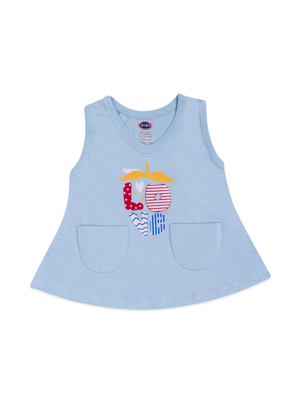 Girls Cotton Pocket Frock - Cute Slogan Prints for Baby Girls - Image 2