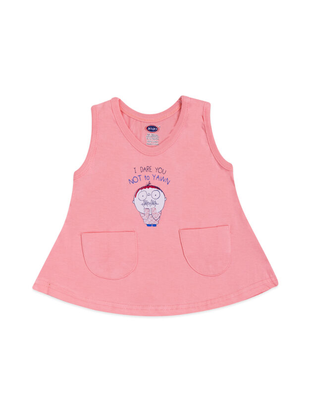Girls Cotton Pocket Frock - Cute Slogan Prints for Baby Girls - Image 3
