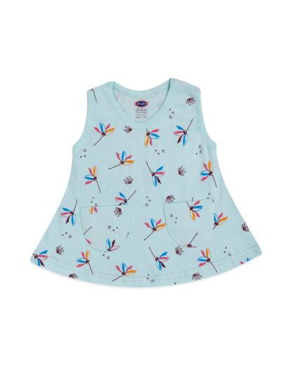 Floral & Animal Print Cotton Frock with Pockets for Baby Girls