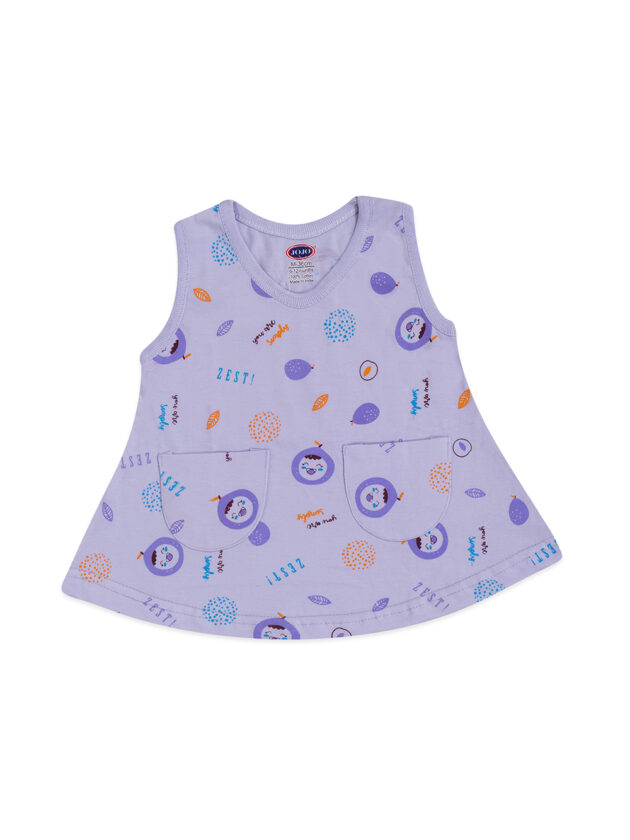 Floral & Animal Print Cotton Frock with Pockets for Baby Girls - Image 6