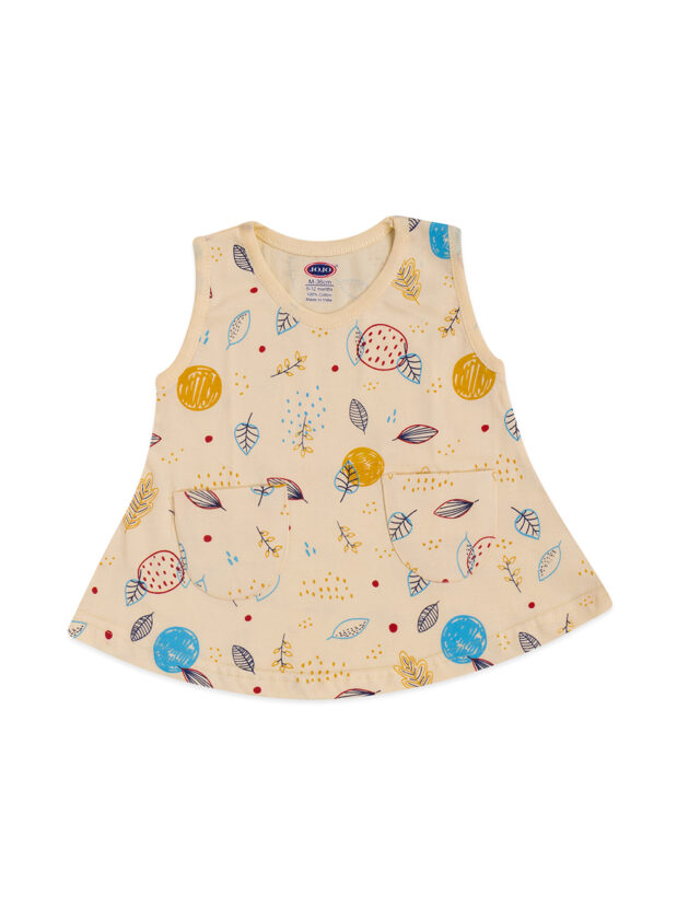 Floral & Animal Print Cotton Frock with Pockets for Baby Girls - Image 7