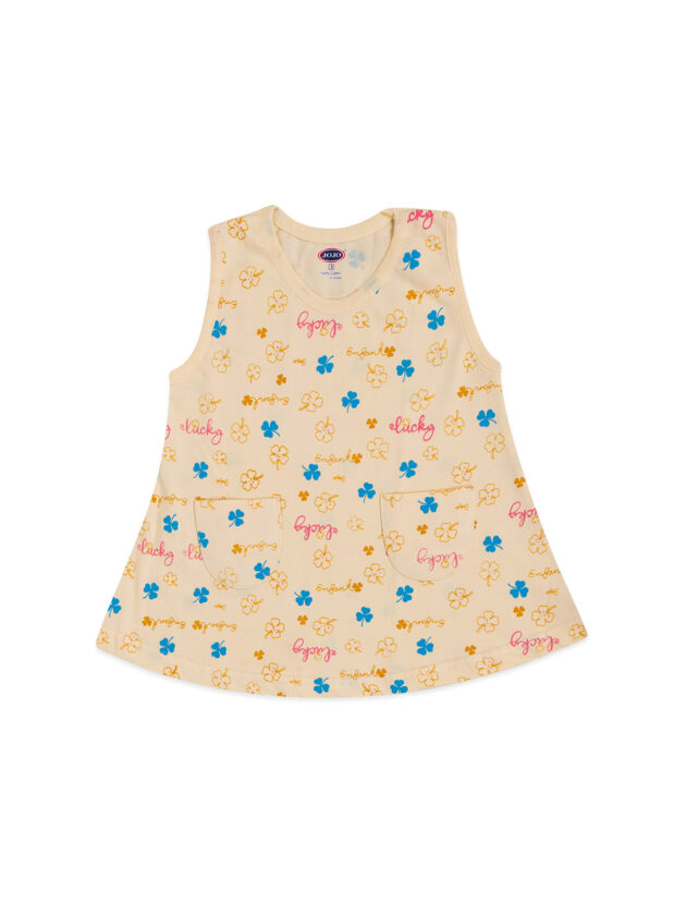 Printed Summer Frock for Baby Girls – Soft Cotton, 2 Front Pockets - Image 3