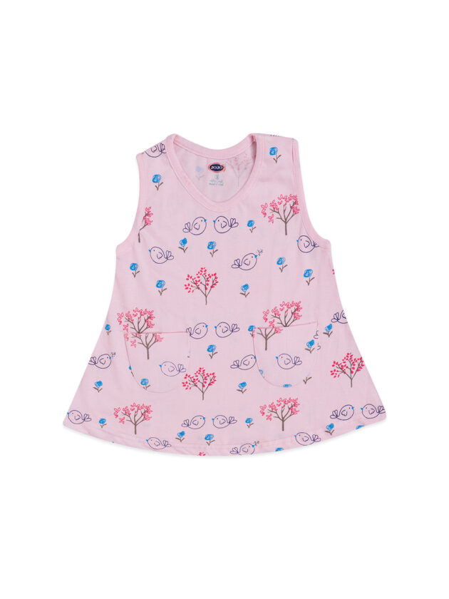 Printed Summer Frock for Baby Girls – Soft Cotton, 2 Front Pockets - Image 7