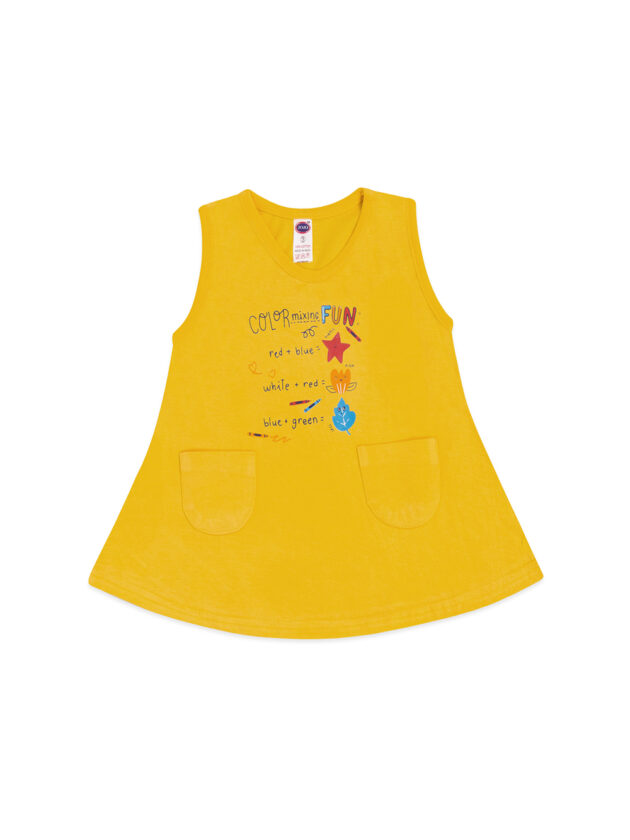 Printed Baby Girl Cotton Frock with Fun Cartoon Designs - Image 2