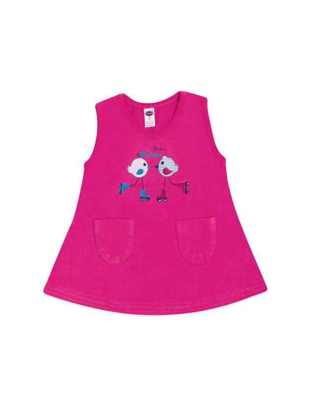 Printed Baby Girl Cotton Frock with Fun Cartoon Designs - Image 3