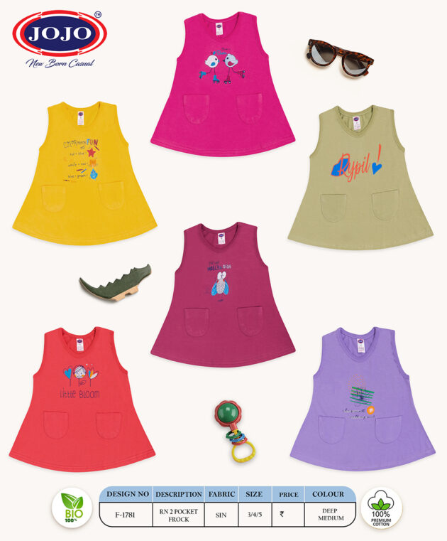 Printed Baby Girl Cotton Frock with Fun Cartoon Designs - Image 8