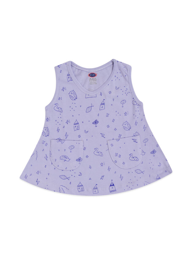 JoJo Cute Cartoon Frock for Girls – Sleeveless Dress with Pockets - Image 4