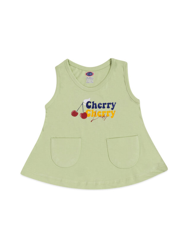 JoJo Cotton Pocket Frock for Girls – Cherry, Heart & Peaches Print - Image 7