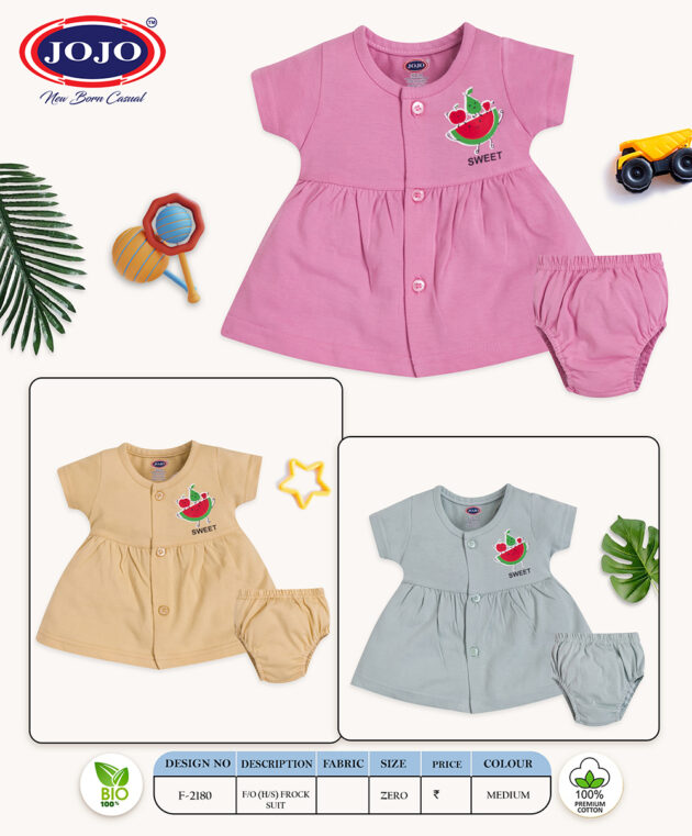 JoJo Cotton Frock for Baby Girl with Bloomer - Sweet Watermelon Print - Image 5