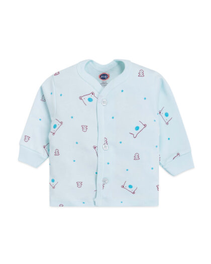 Full Sleeve Vest with Teddy Bear and Moon Graphics