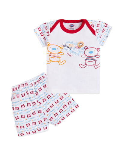 JoJo Kids RN Cotton T-Shirt – Alphabet & Abstract Printed T-Shirt & Shorts Combo (1)