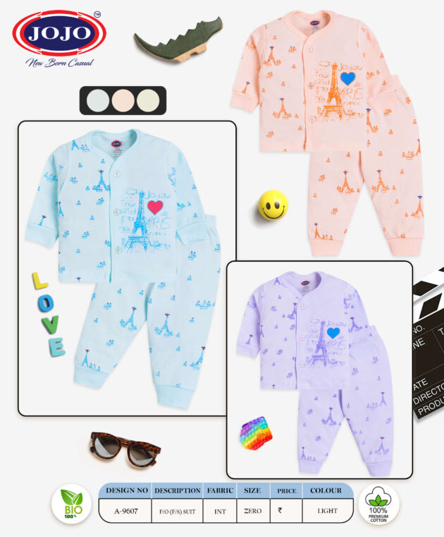 New Born Casual Baby Suit Set with Eiffel Tower Design - Image 5
