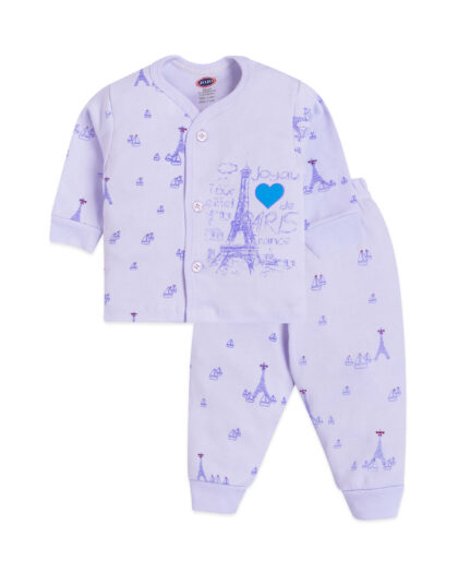 New Born Casual Baby Suit Set with Eiffel Tower Design