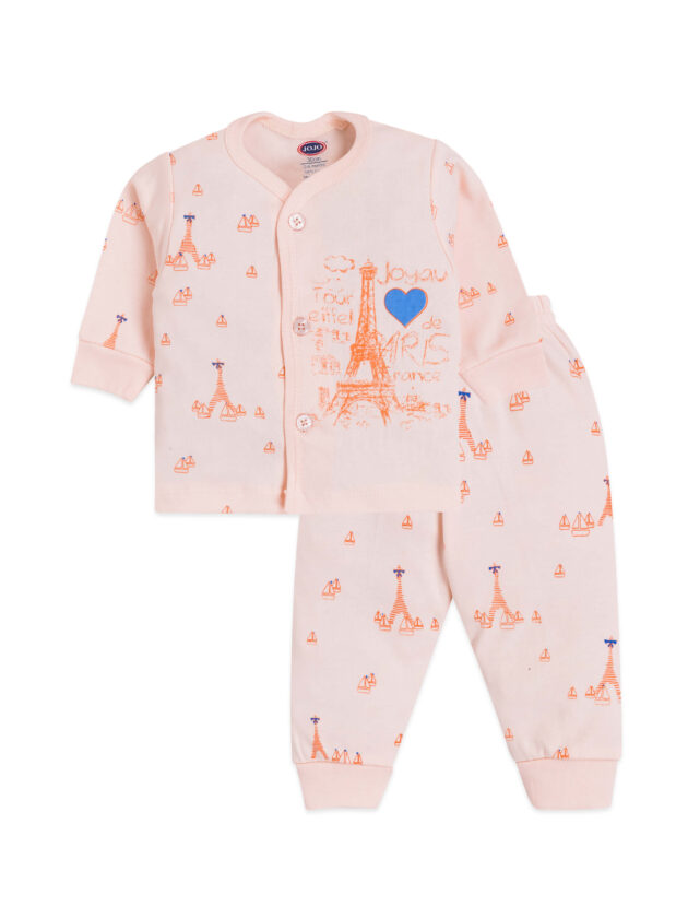 New Born Casual Baby Suit Set with Eiffel Tower Design - Image 3