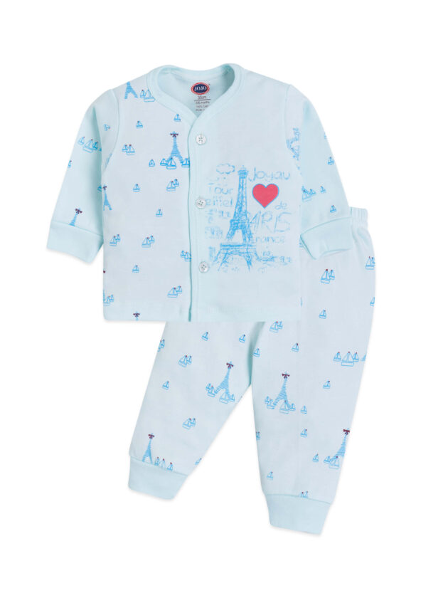 New Born Casual Baby Suit Set with Eiffel Tower Design - Image 4