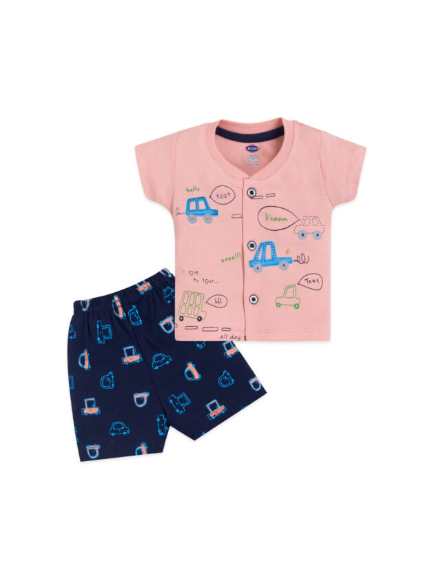 New Born Casual Four Button Half Sleeve Suit