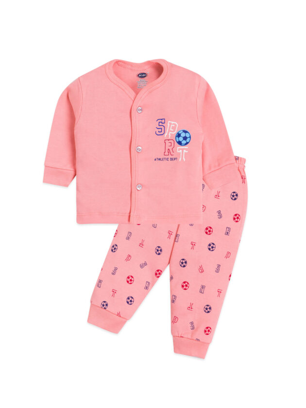 New Born Casual Full Open (Full Sleeve) Suit with Football and Alphabet Pattern - Image 3