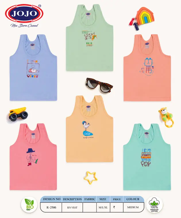 JoJo Boys Cotton Vest - Cartoon Print Sleeveless Tank Top - Image 8