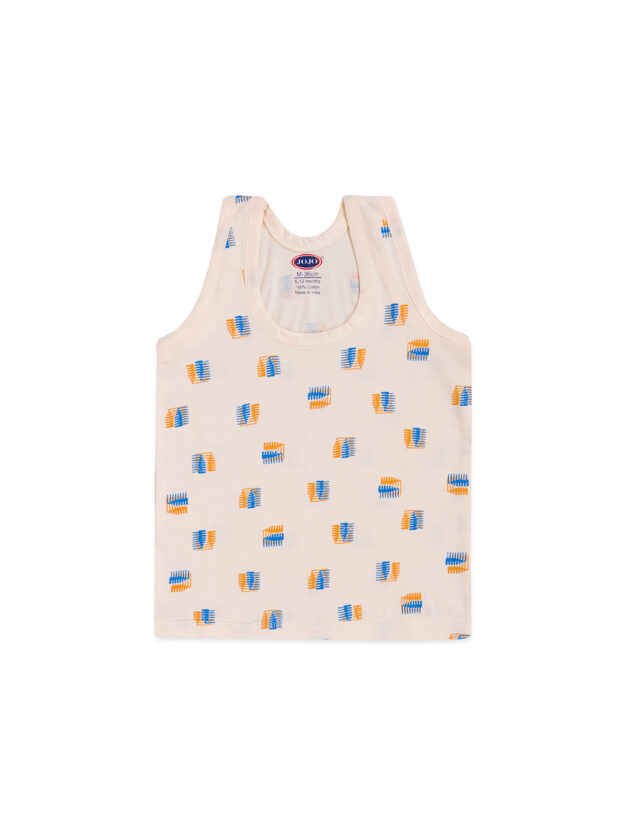 JoJo Boys Cotton Vest – Alphabet & Shapes Print Sleeveless Tank - Image 2