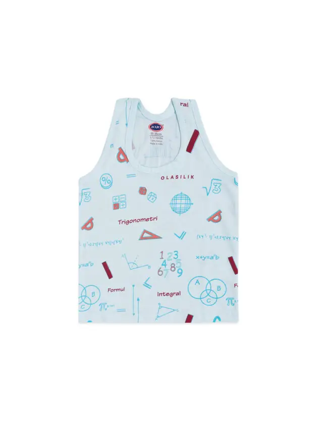 JoJo Boys Cotton Vest – Alphabet & Shapes Print Sleeveless Tank