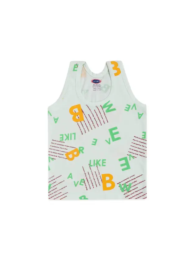 JoJo Boys Cotton Vest – Alphabet & Shapes Print Sleeveless Tank - Image 4