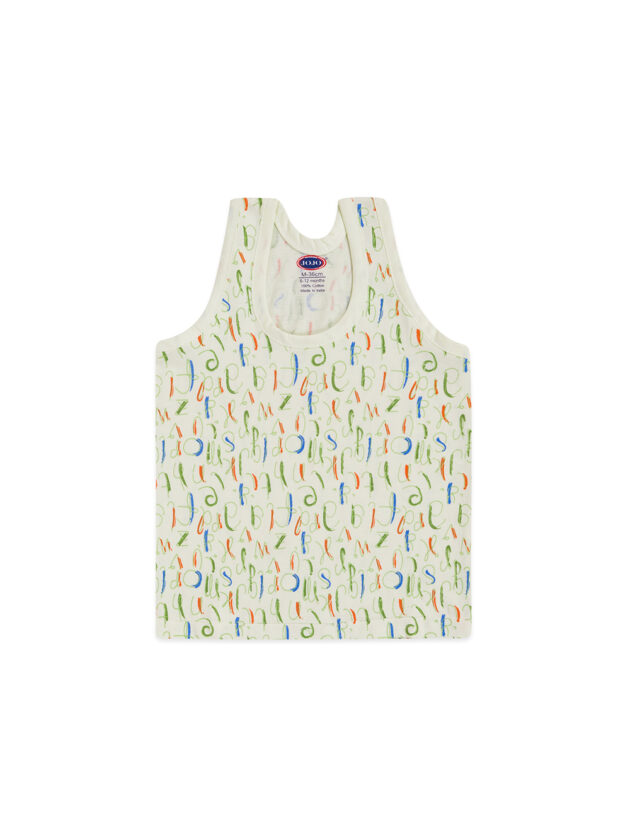 JoJo Boys Cotton Vest – Alphabet & Shapes Print Sleeveless Tank - Image 5