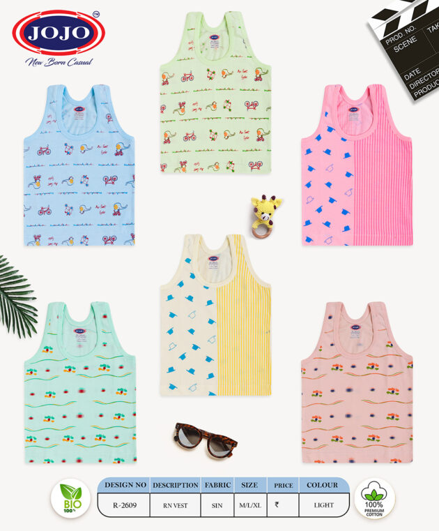 Cotton Vest for Baby Boy - Bicycle, Duck & Cartoon Print RN Tank Tops - Image 8