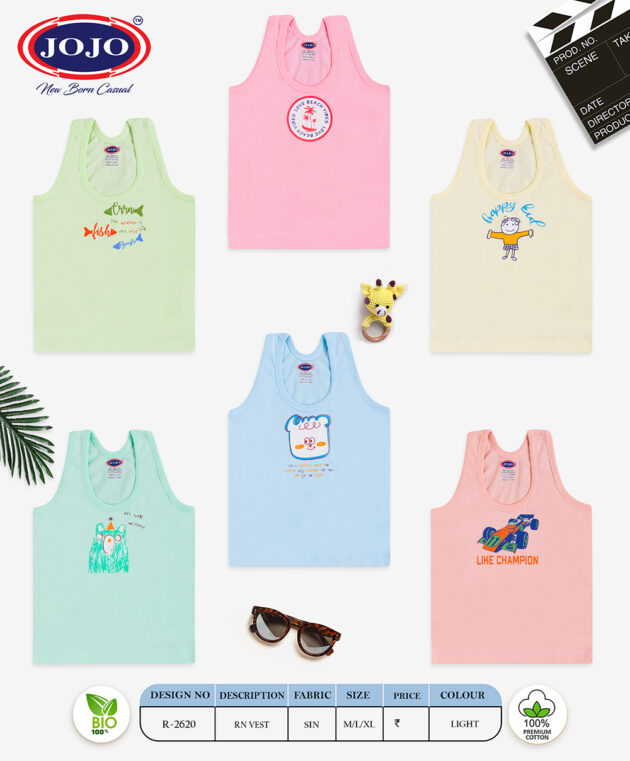 Cotton Printed Baby Sleeveless Vest - Cartoon & Quote RN Tank Top - Image 8