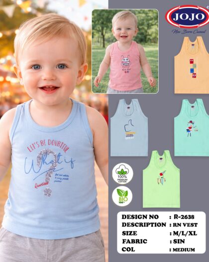 JOJO New Born Casual – Premium Cotton RN Vest